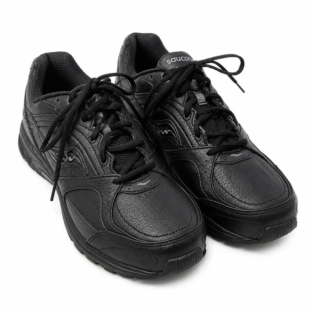 SAUCONY ProGrid Integrity ST2 Walking Shoe Women Sz 9.5 (2E) Triple Black Comfy